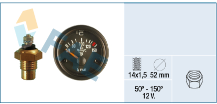 KIT TERMOMETRO ACEITE 12V 50/150 grados