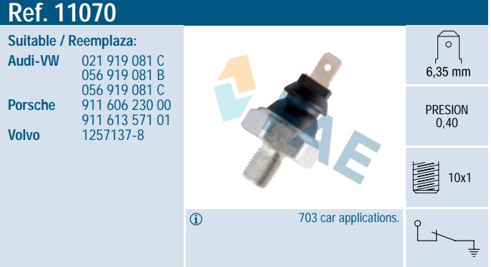 MANOCONTACTO PRESION ACEITE 11070 FAE