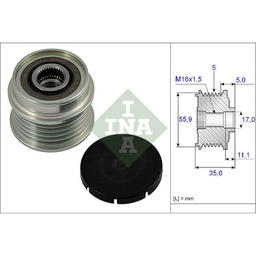 [535000510 / AF225653 / F-225653.10 / F-552699.02 / F-552699.04 /POLEA 17/ 56.8x19.2x5.2 4 M16 6 canales] POLEA ALTERNADOR /AUDI-SEAT-SKODA-VW